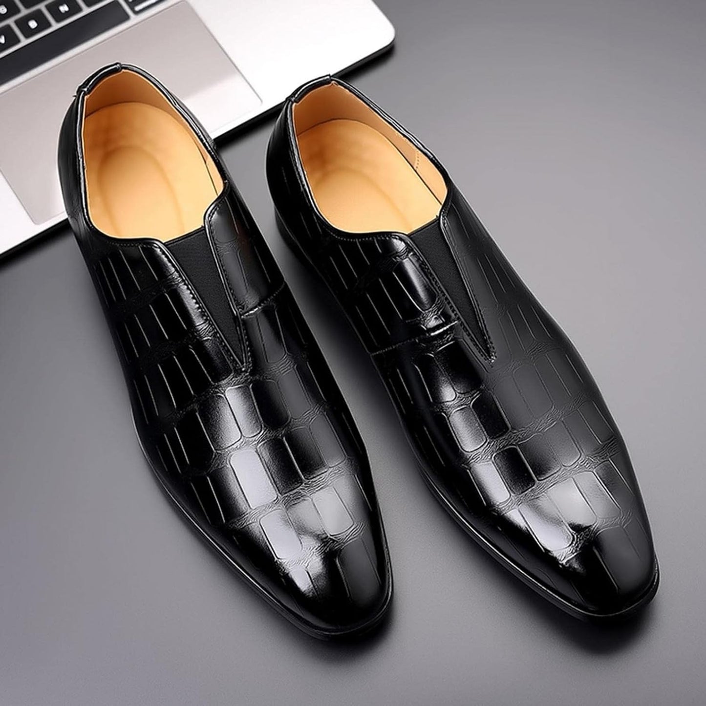 Leichte Vegane Leder Loafers mit Strukturdesign til Herre | Perfekt til afslappede dage