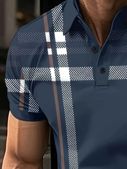 Henry - Moderne Stribet Golf T-shirt med Krave til Herre | Ideel til sommer