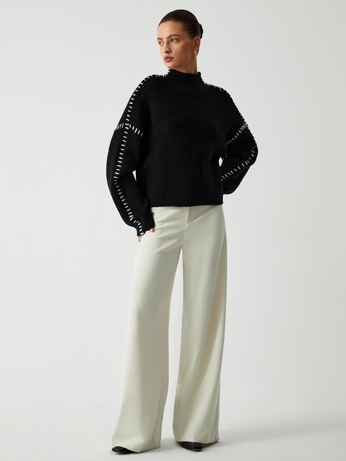 Jocelyn - Stilfuld Oversized Fleece Strikket Sweater til Dame | Perfekt til alle årstider