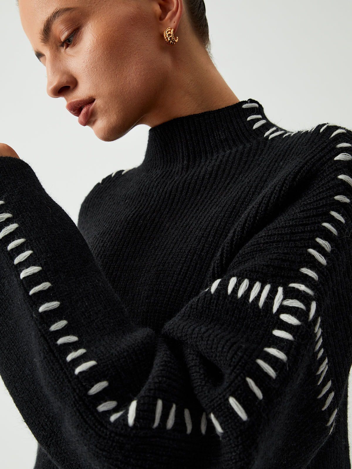 Jocelyn - Stilfuld Oversized Fleece Strikket Sweater til Dame | Perfekt til alle årstider