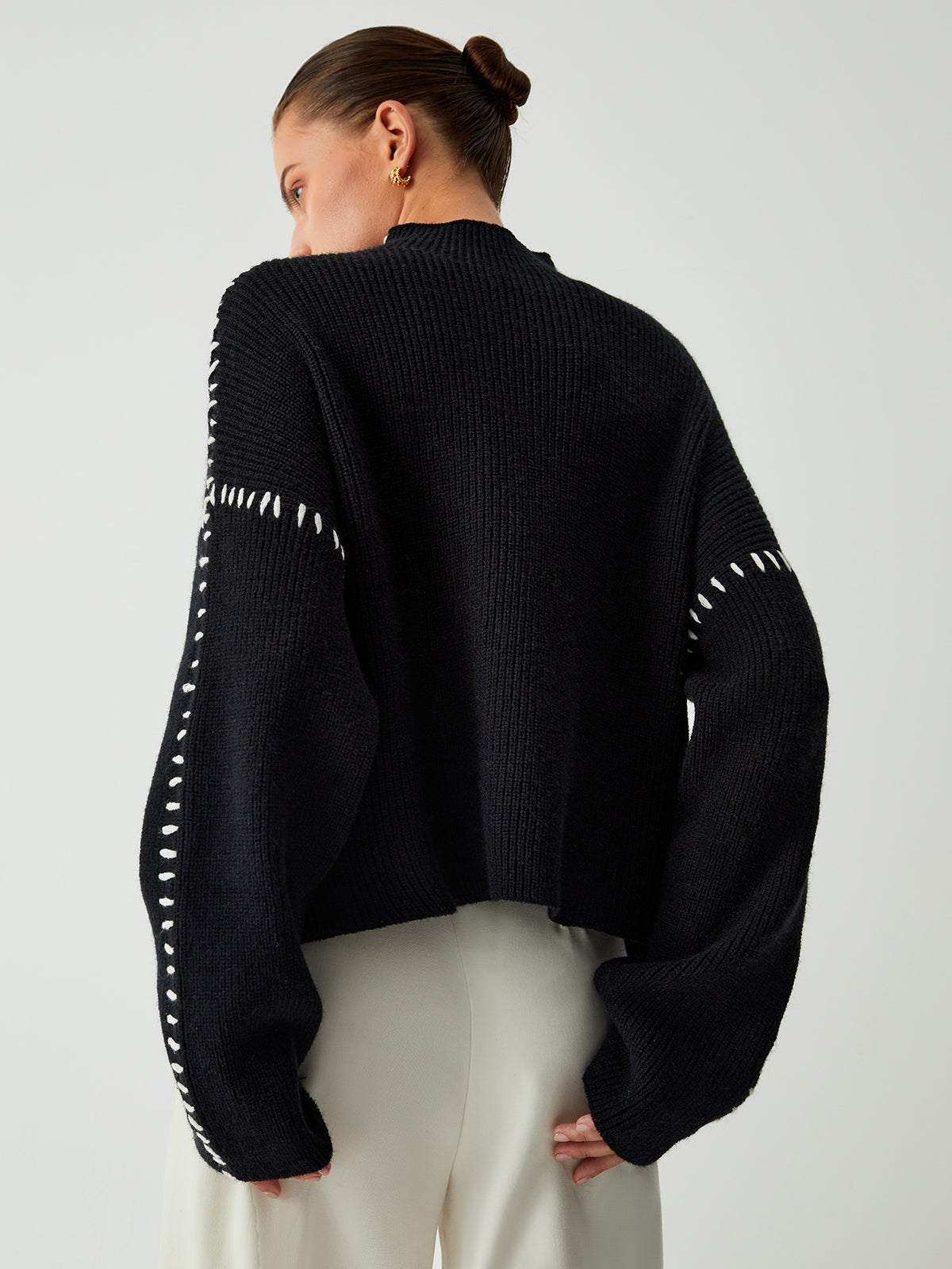 Jocelyn - Stilfuld Oversized Fleece Strikket Sweater til Dame | Perfekt til alle årstider