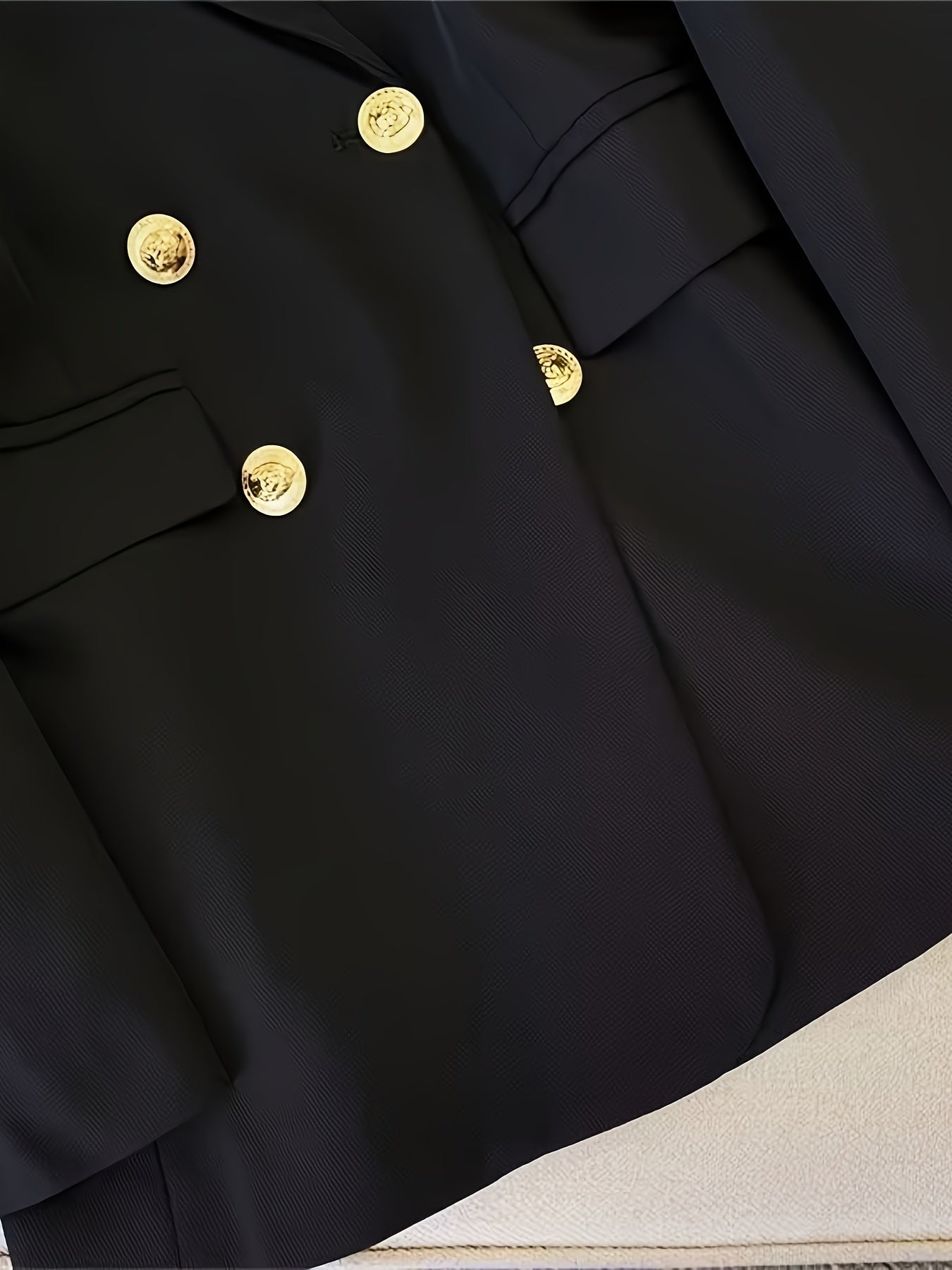 Elegante Business Blazer Med Guldknapper til Damer | Perfekt til afslappede dage