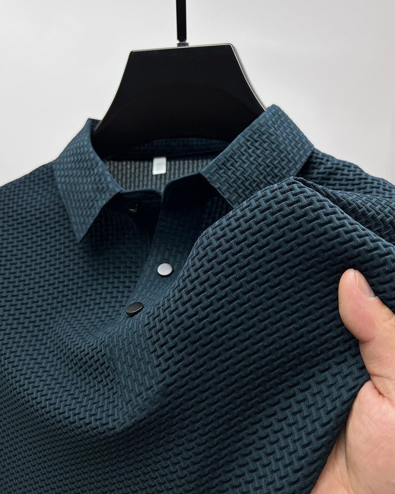 Almindelig pasform Geometrisk T-shirt Med Krave til Herrer | Ideel til sommer