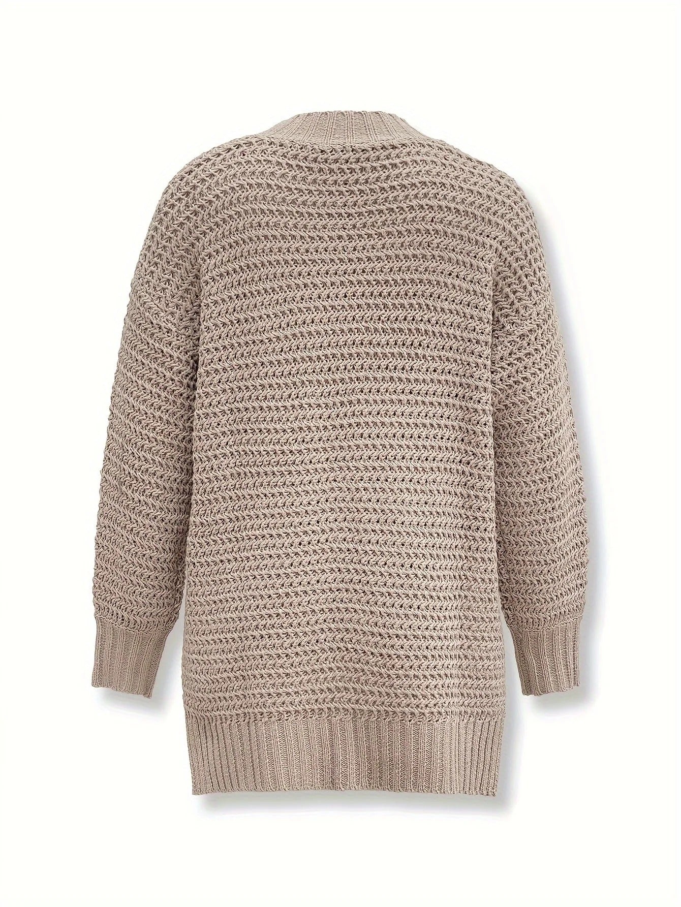 Kvinders moderne strikket sweater med løstsiddende design og stilfuld halsudskæring | Ideel til vinter