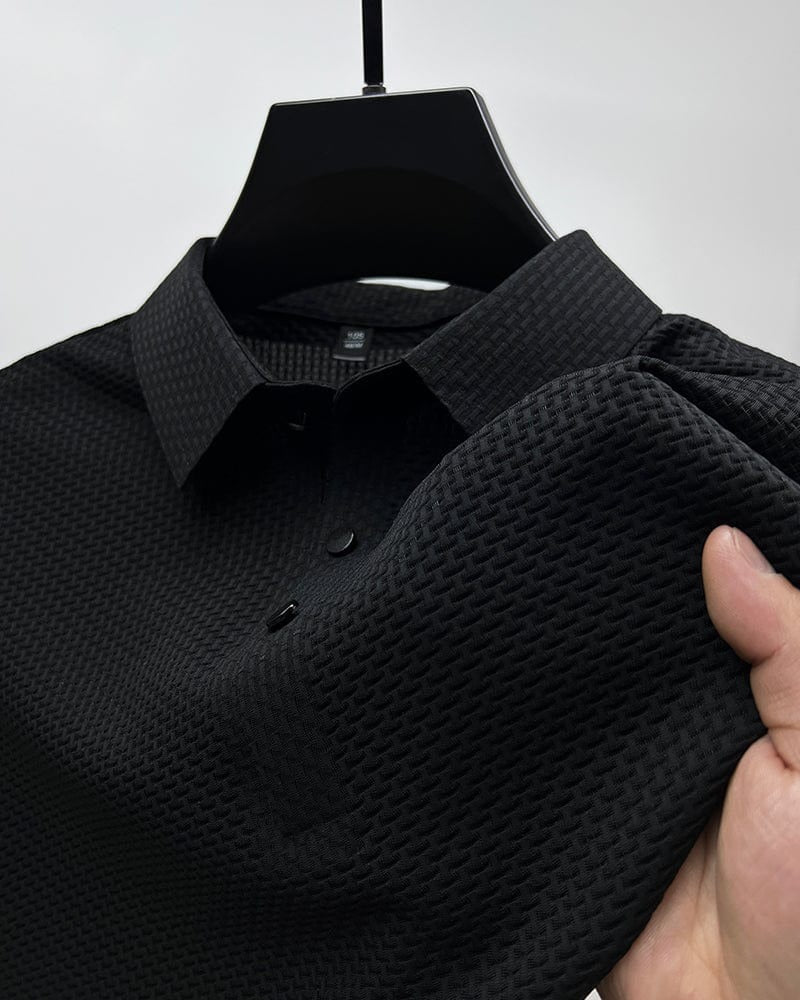 Almindelig pasform Geometrisk T-shirt Med Krave til Herrer | Ideel til sommer